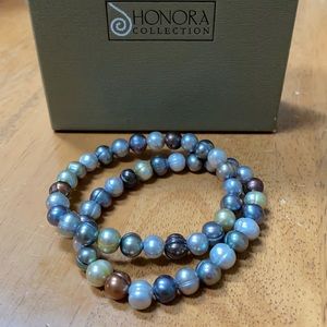 Honora Cultured Freshwater Pearls Stretch Bracelets Set of Two